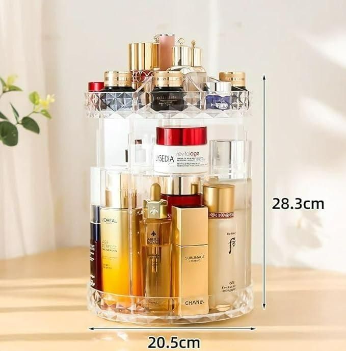 Adjustable Makeup Organizer — 360° Rotating Storage Case