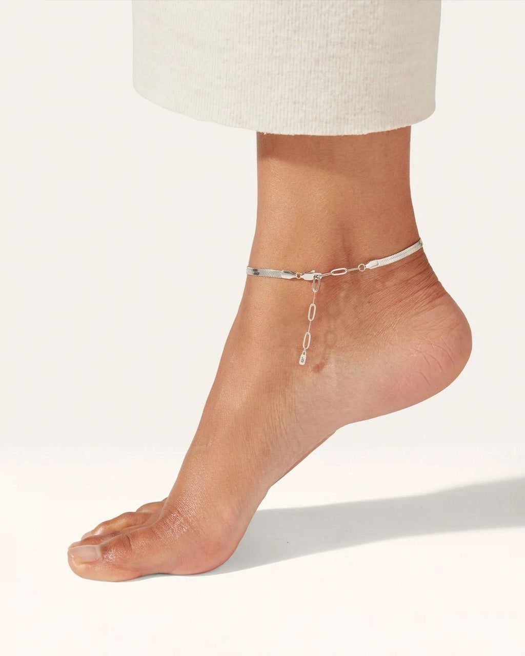 Lucky Snake Chain Anklet – Anti-Tarnish Silver (1 Pc)