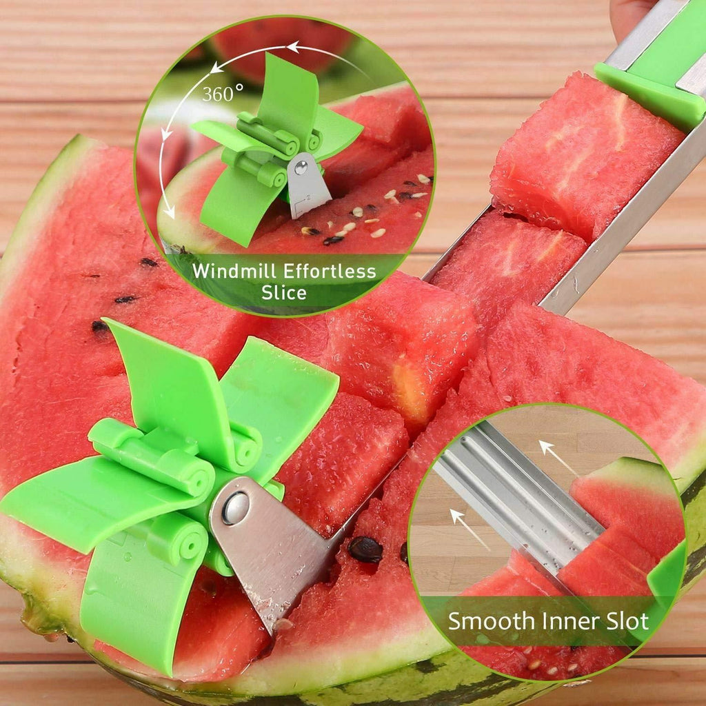 Stainless-Steel Watermelon Slicer - Quick Push Cutter