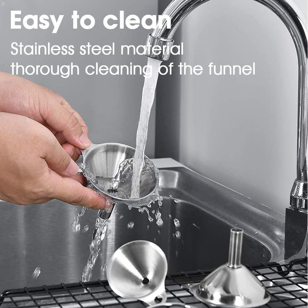 PrecisionPour Funnel Set – 3 Stainless Funnels + 2 Brushes (1 Set)