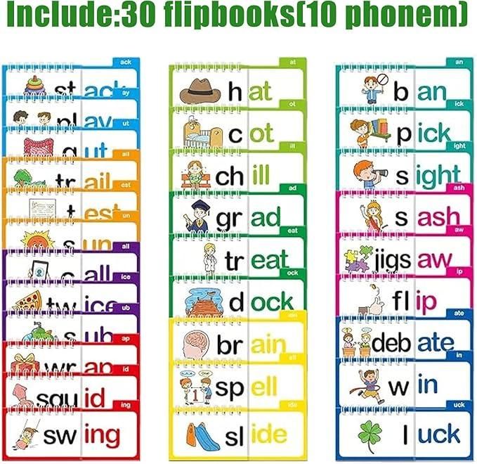 30 Rhyming Words Flipbook for Children (Learning & Phonics Builder)