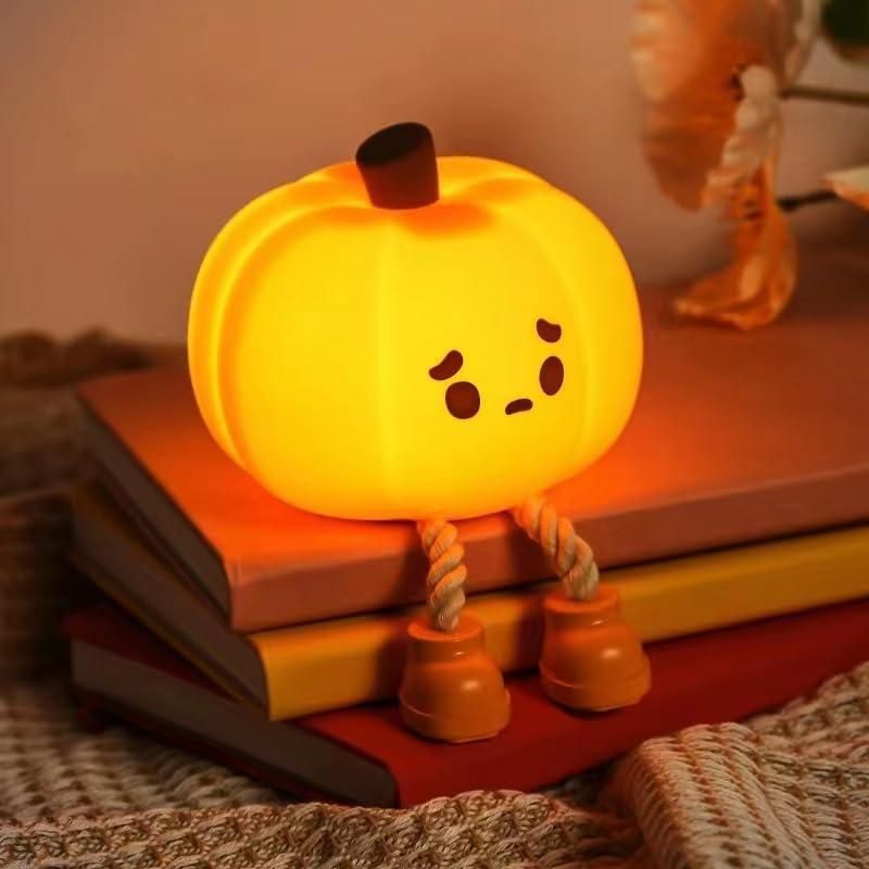 Sad Pumpkin Silicone Lamp – Rechargeable Pat Light (1 Pc)