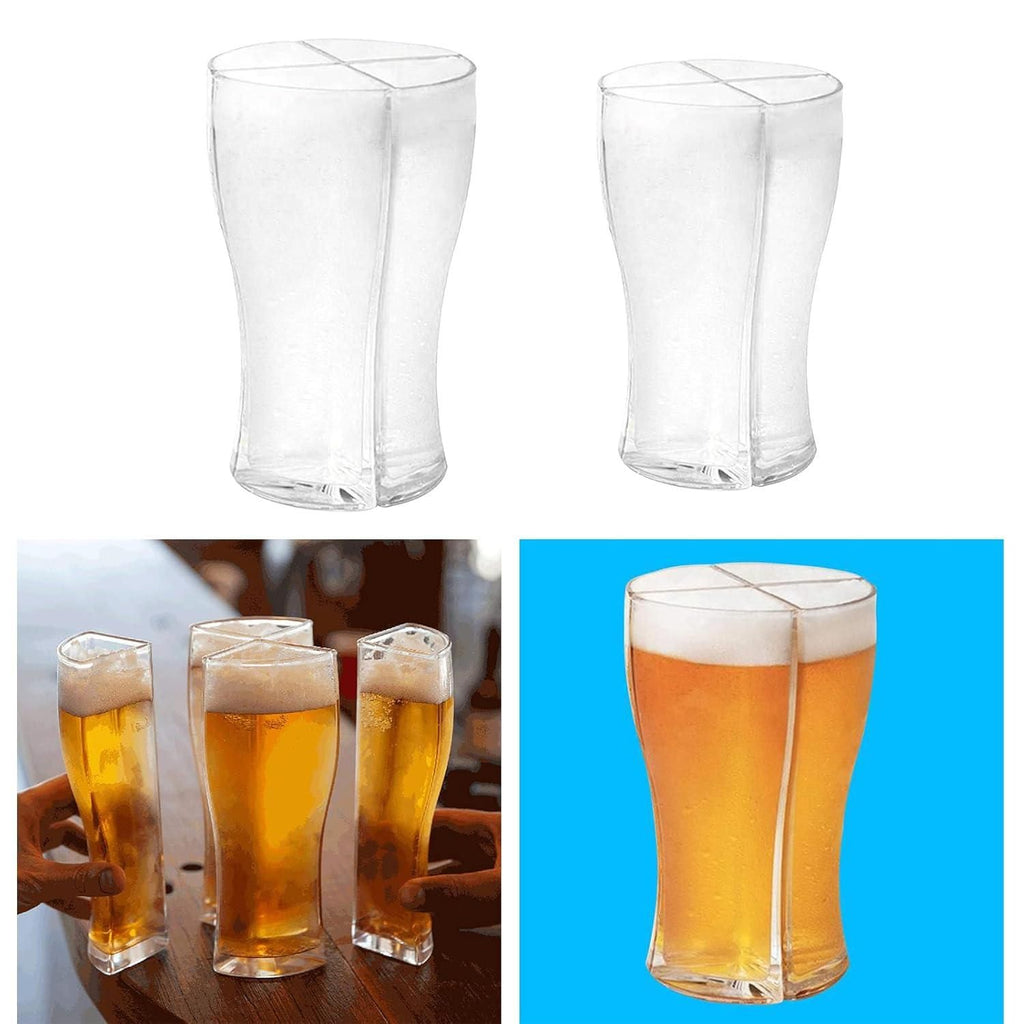 Quad Pour Beer Splitter Mug – 4-in-1 Party Glass (1 Pc)