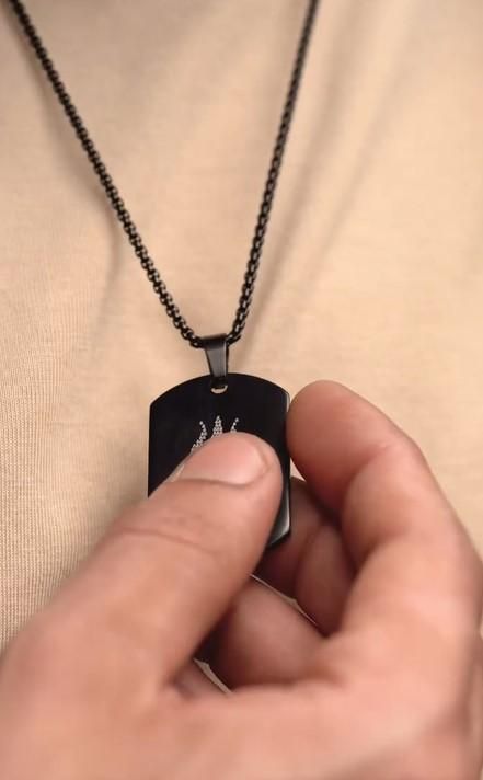 Trishool Tag Pendant – Matte Black Shiva Power Chain (1 Pc)