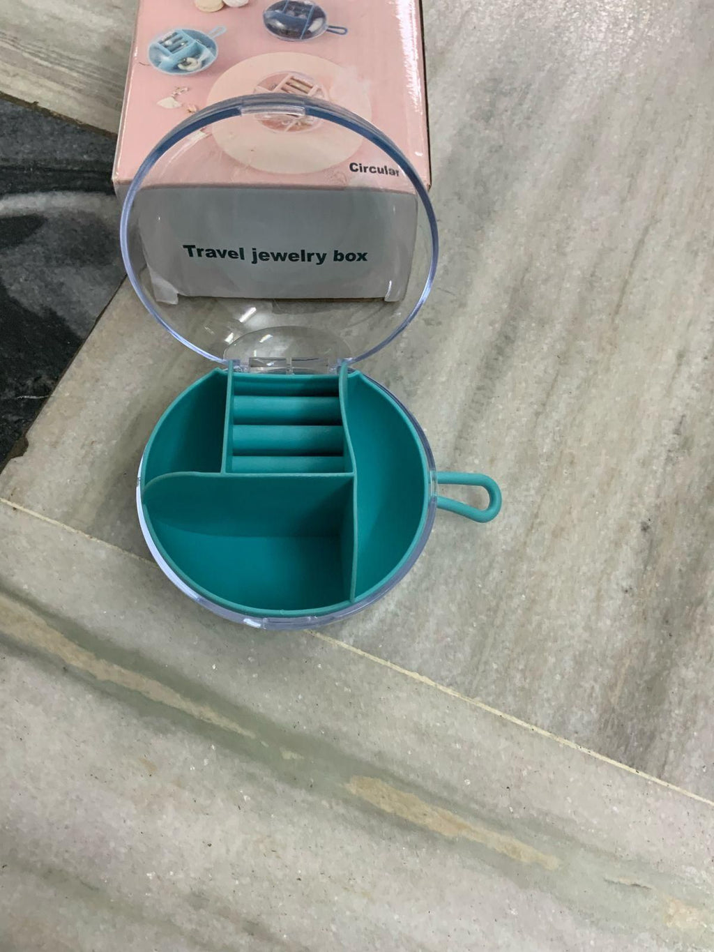 Jewelry Storage Box Organizer – Small Travel Case with Compartments (Random Color)