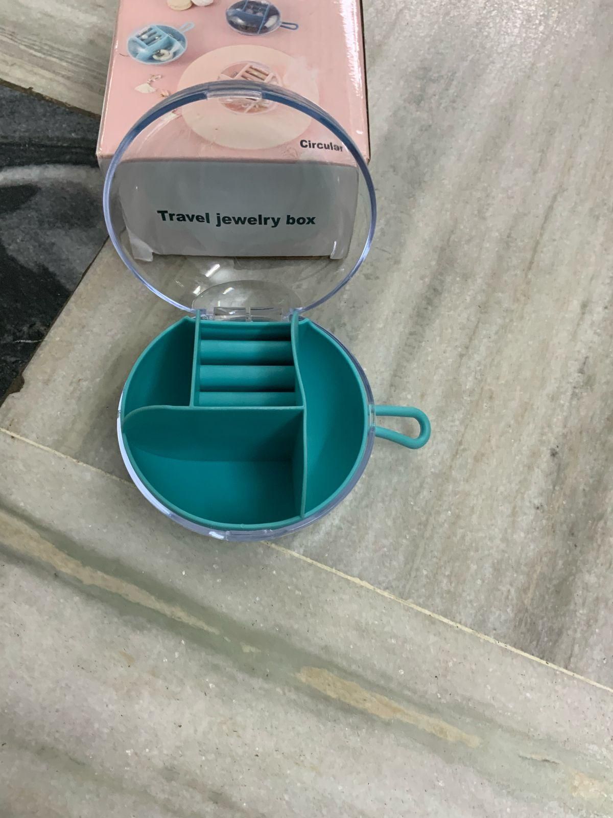 Jewelry Storage Box Organizer – Small Travel Case with Compartments (Random Color)