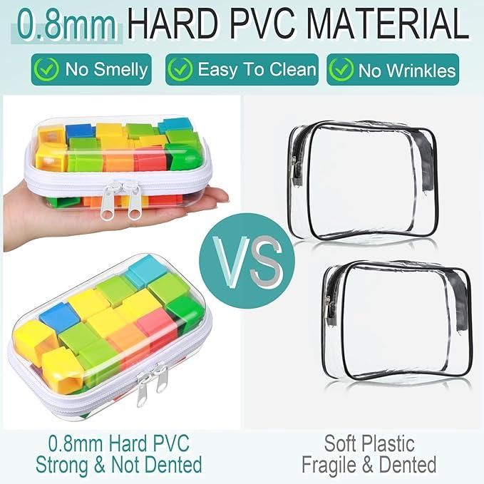 6 Pcs Clear Hard Zipper Pouches - Multipurpose Transparent Storage Set
