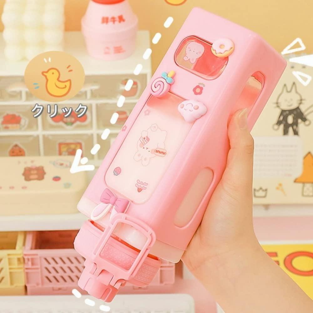 700ml Kawaii Water Bottle with Lid and Straw – Leakproof, Portable & Cute Design
