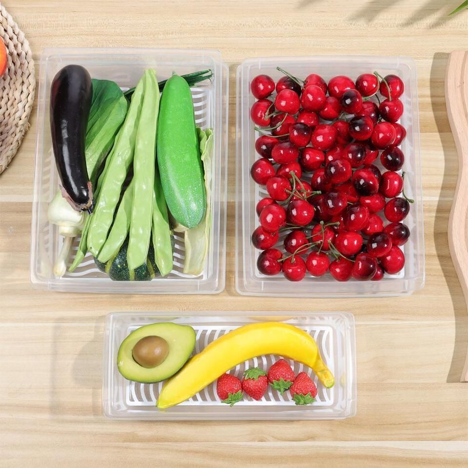 Slim Fridge Storage Containers – Set of 2 (27x11.6x6.5cm)