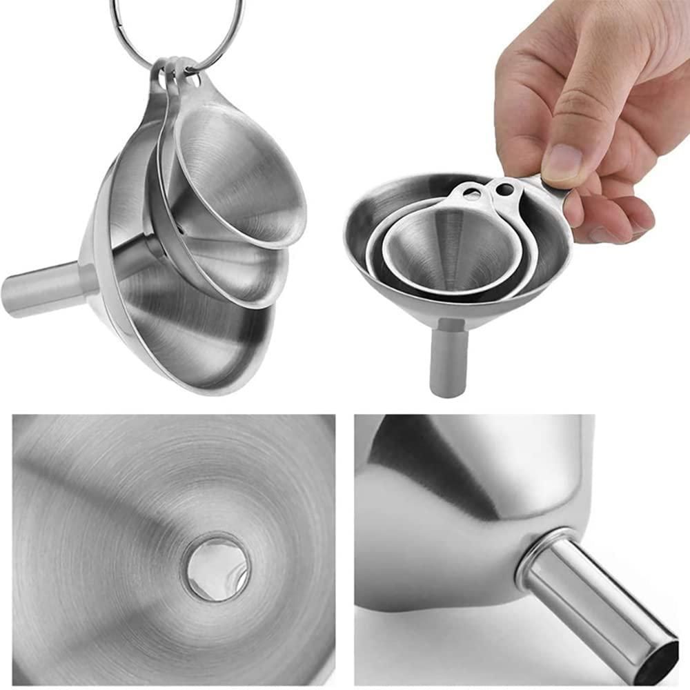 PrecisionPour Funnel Set – 3 Stainless Funnels + 2 Brushes (1 Set)