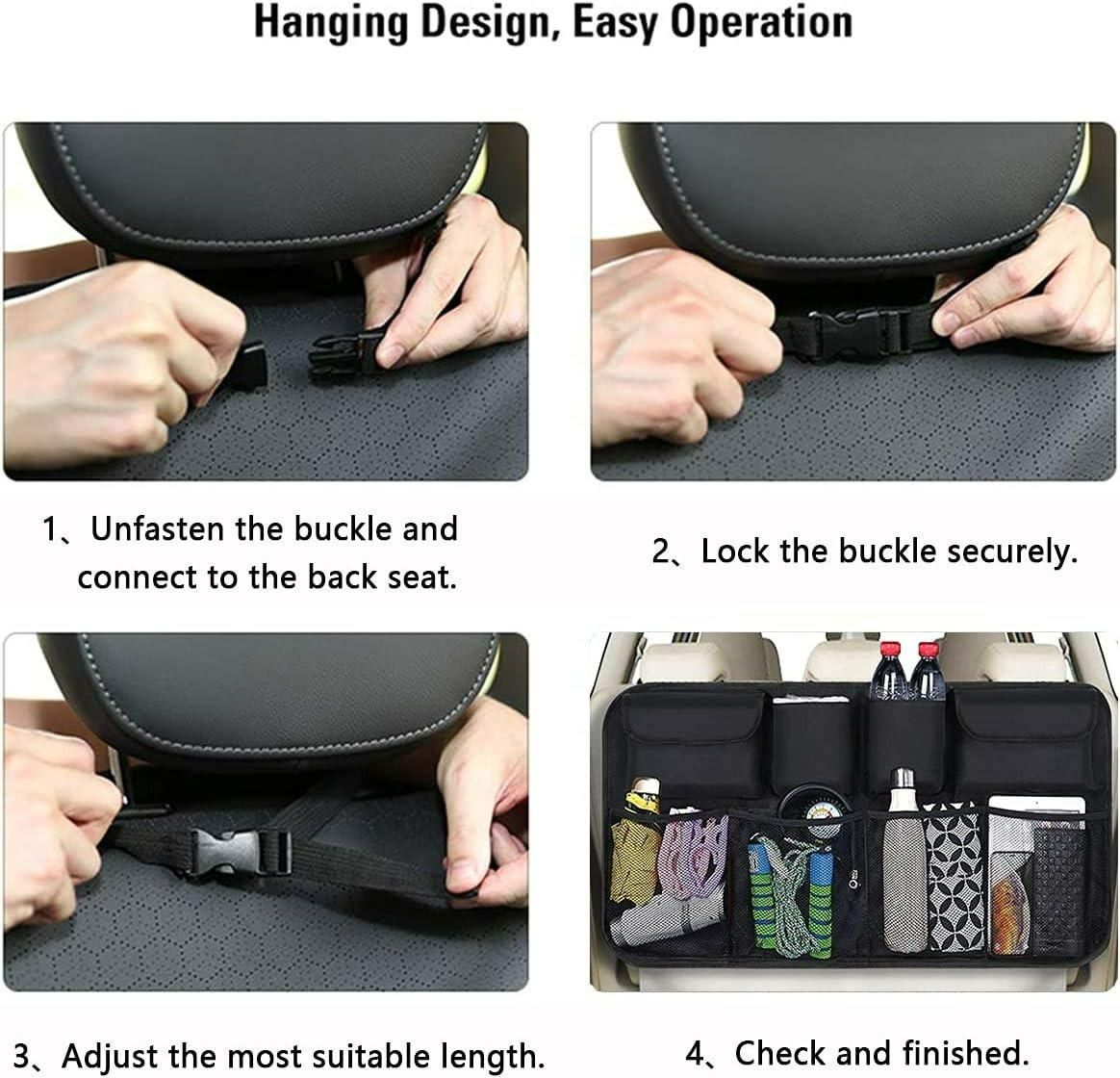 Waterproof Car Backseat Trunk Organizer – Foldable Multi-Compartment Storage