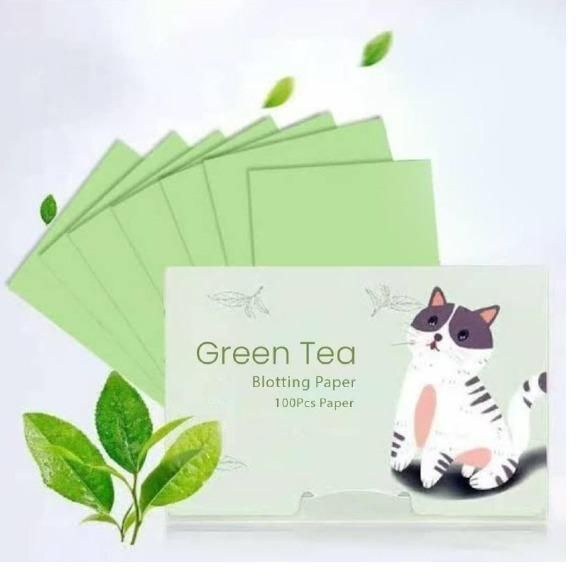 Green Tea Oil-Absorbing Blotting Papers (100 Sheets)