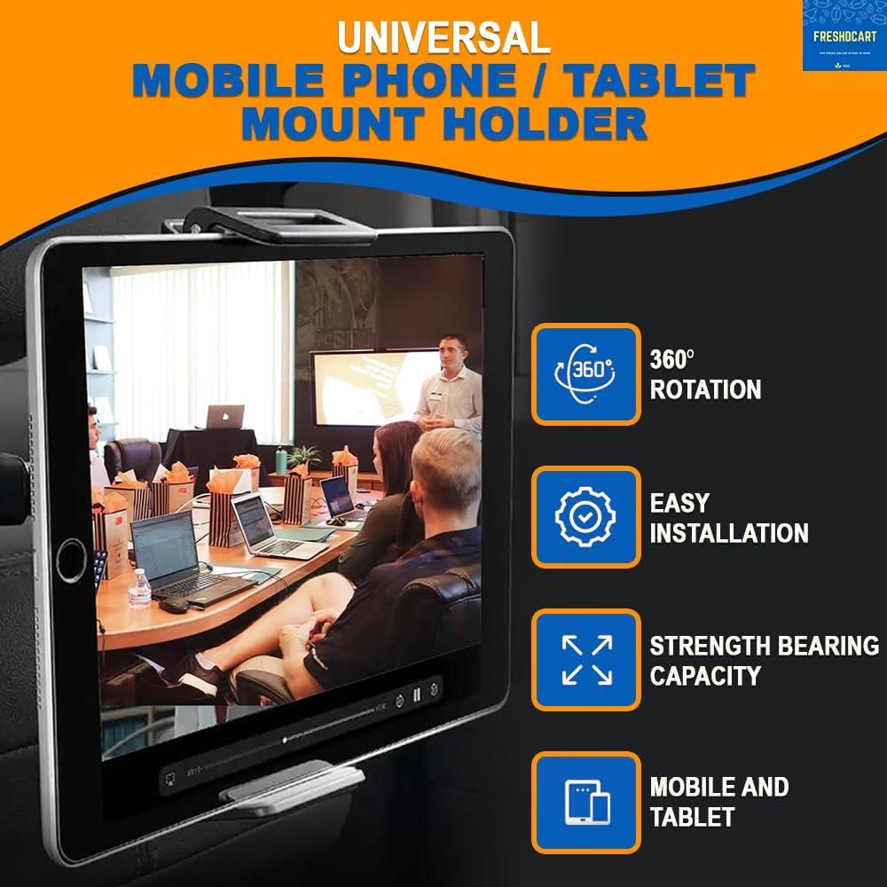 360° Car Mount Holder for Tablets & Phones (4.7–12.9 Inches)