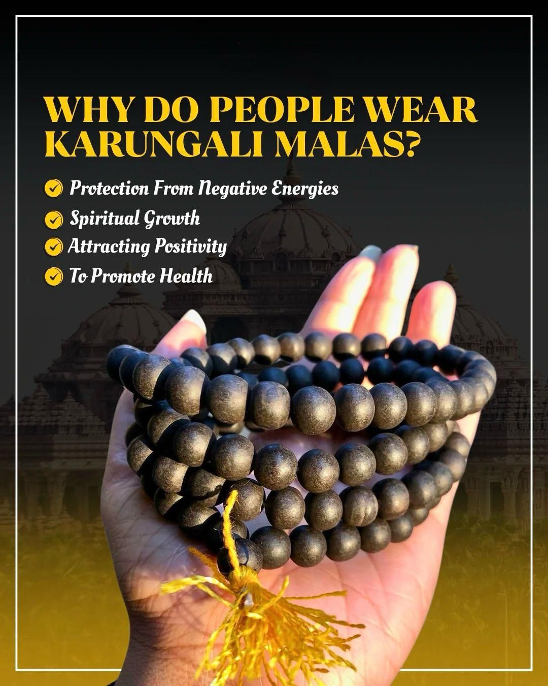 Karungali Mala – 108 Ebony Wood Beads for Spiritual Style & Strength