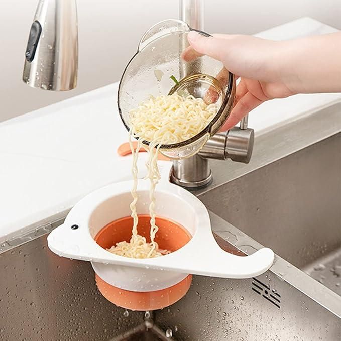 Whale-Shaped Kitchen Sink Strainer - Triangle Colander with Hook
