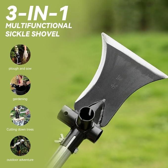 3-in-1 Garden Flat Shovel – High Carbon Steel Multi-Tool for Digging, Chopping & Outdoor Survival (1 Pc)