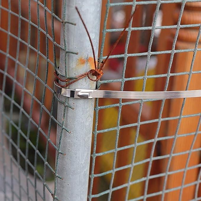 Stainless-Steel Cable Lock Ties - Heavy Duty Secure Straps (Pack of 10)