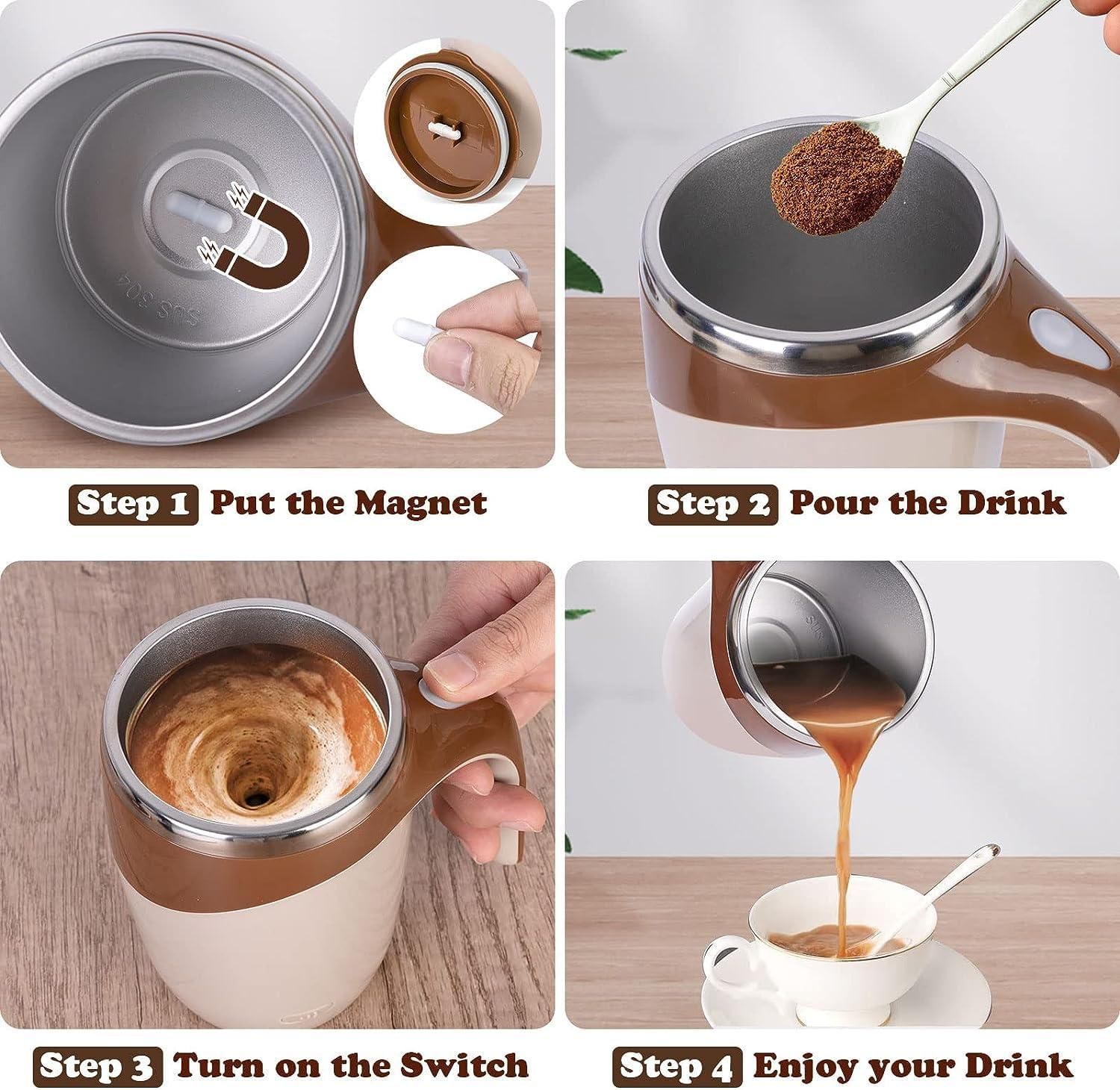 Self‑Stirring Magnetic Mug – Rechargeable Coffee & Tea Mix Cup