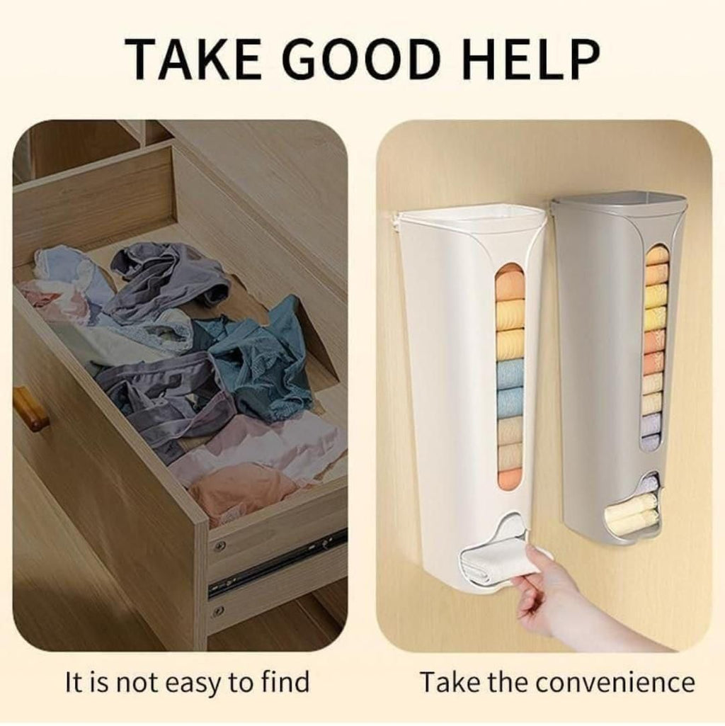 Multipurpose Wall-Mounted Cabinet Storage Organizer – Adhesive Bag Dispenser & Holder for Kitchen, Bathroom, Laundry (1 Pc)