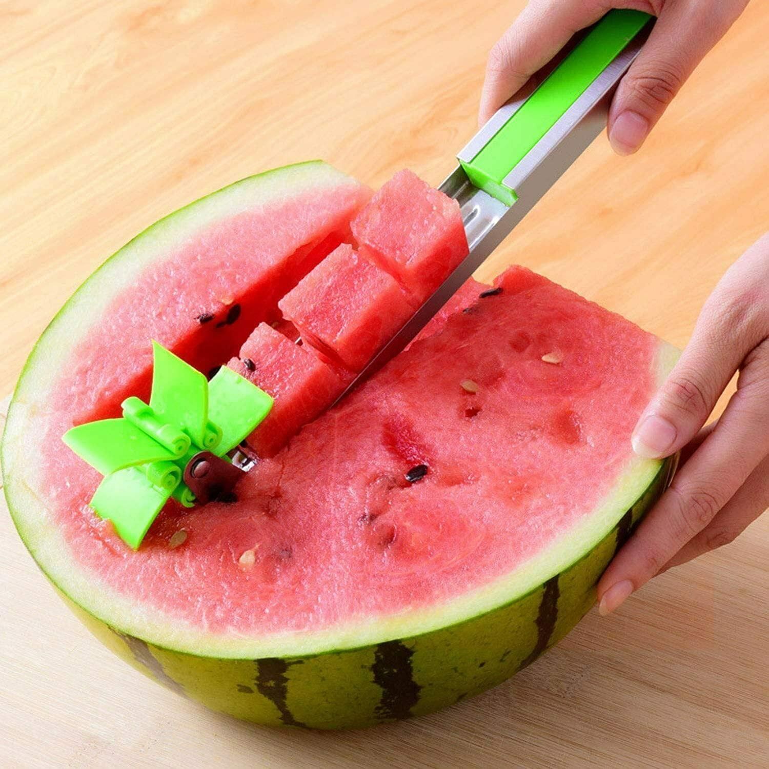 Stainless-Steel Watermelon Slicer - Quick Push Cutter