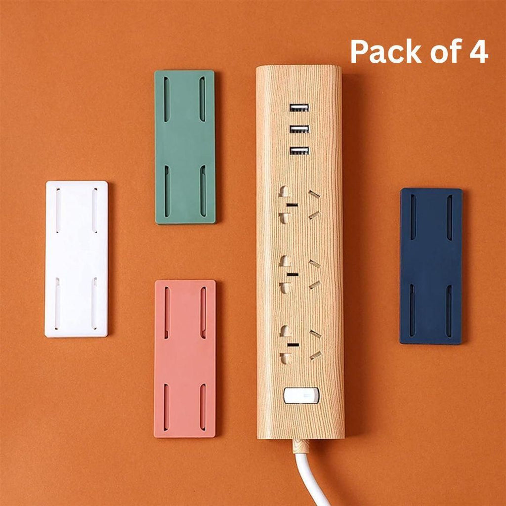 Self-Adhesive Power Strip Holder – Wall-Mount Cable Organizer for Home & Office (Pack of 4)