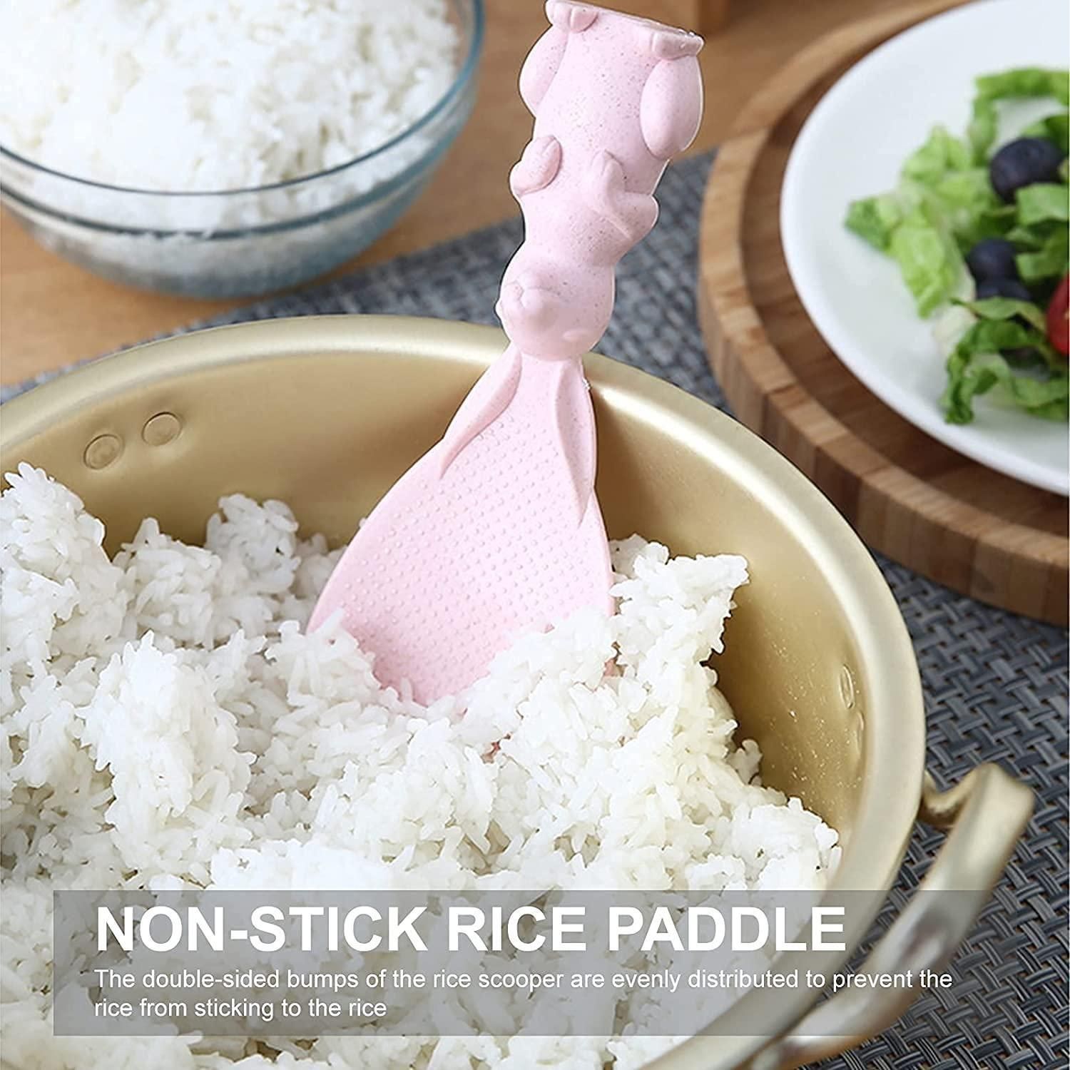 Rabbit Standing Non-Stick Rice Spoon - Vertical Kitchen Server (Pack of 3)