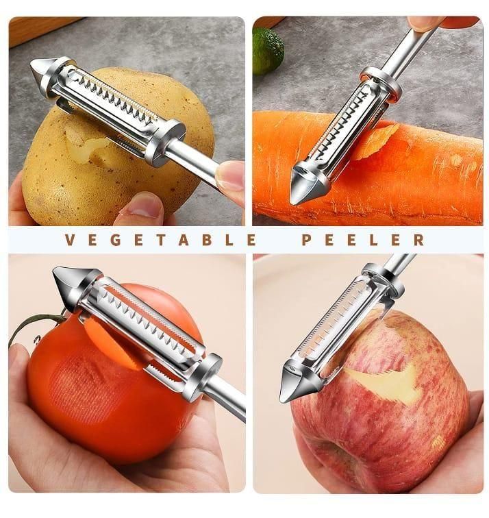 Dual-Grip Steel Peelers – Sharp & Sleek Set (2 Pc)