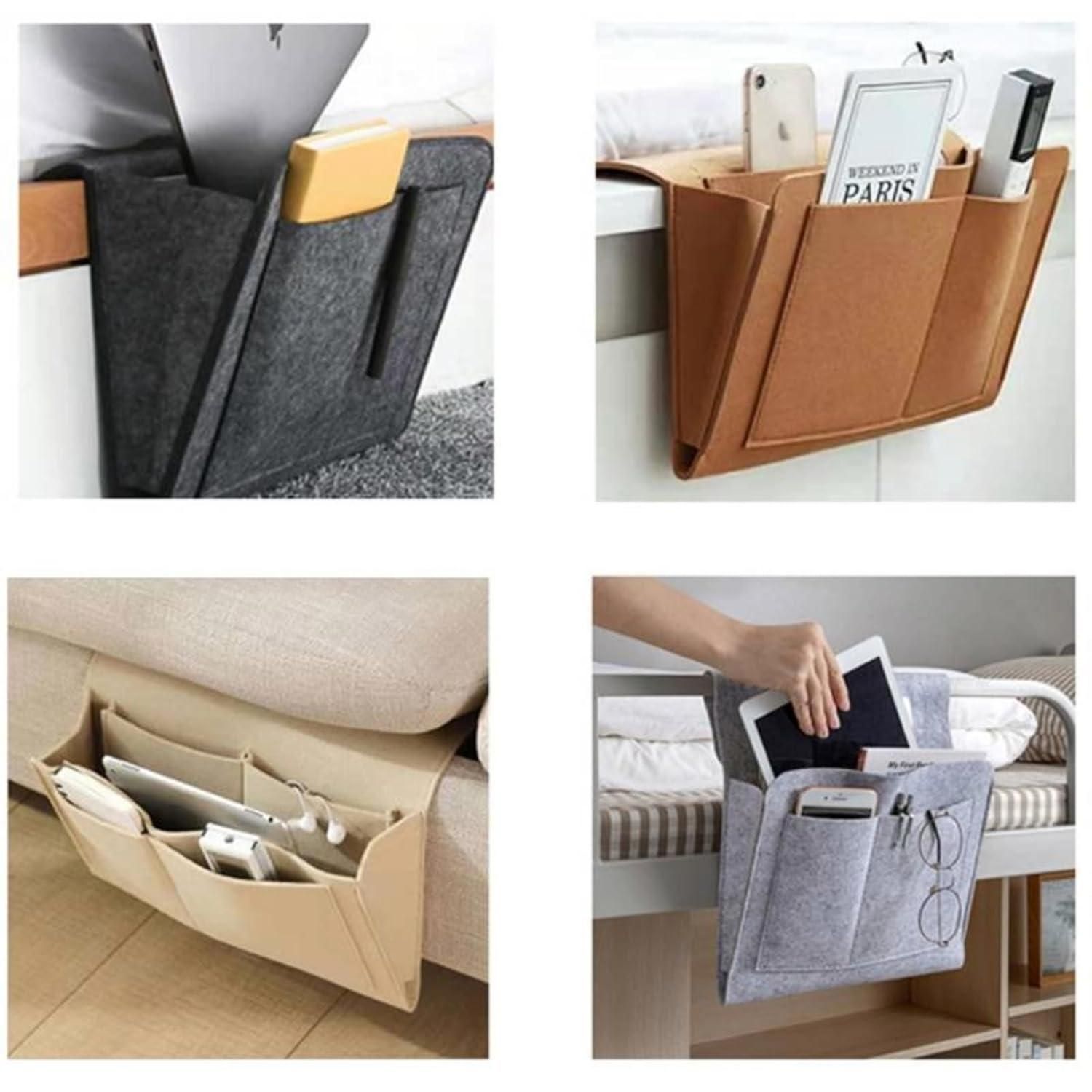 Bedside Storage Organizer – Multi-Pocket Felt Caddy for Books, Tablets, Glasses & Remotes (Assorted)
