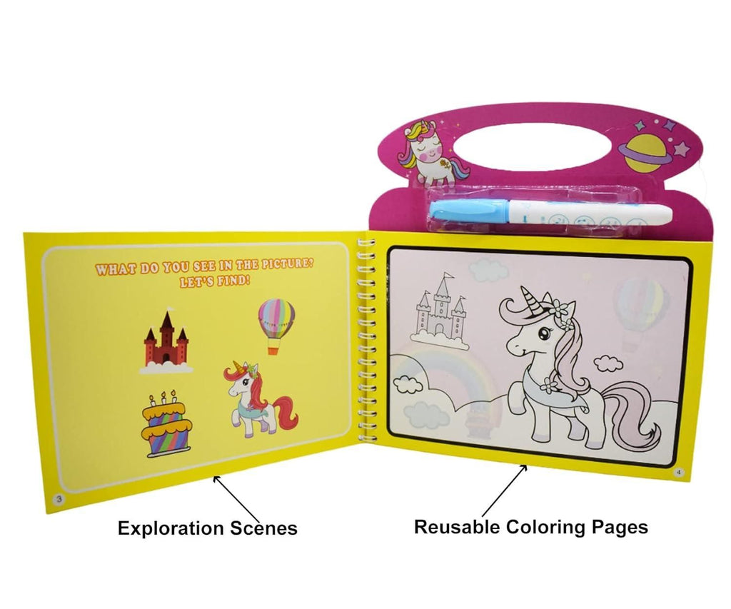 Reusable Magic Water Doodle Book - Cartoon Theme Painting Pad