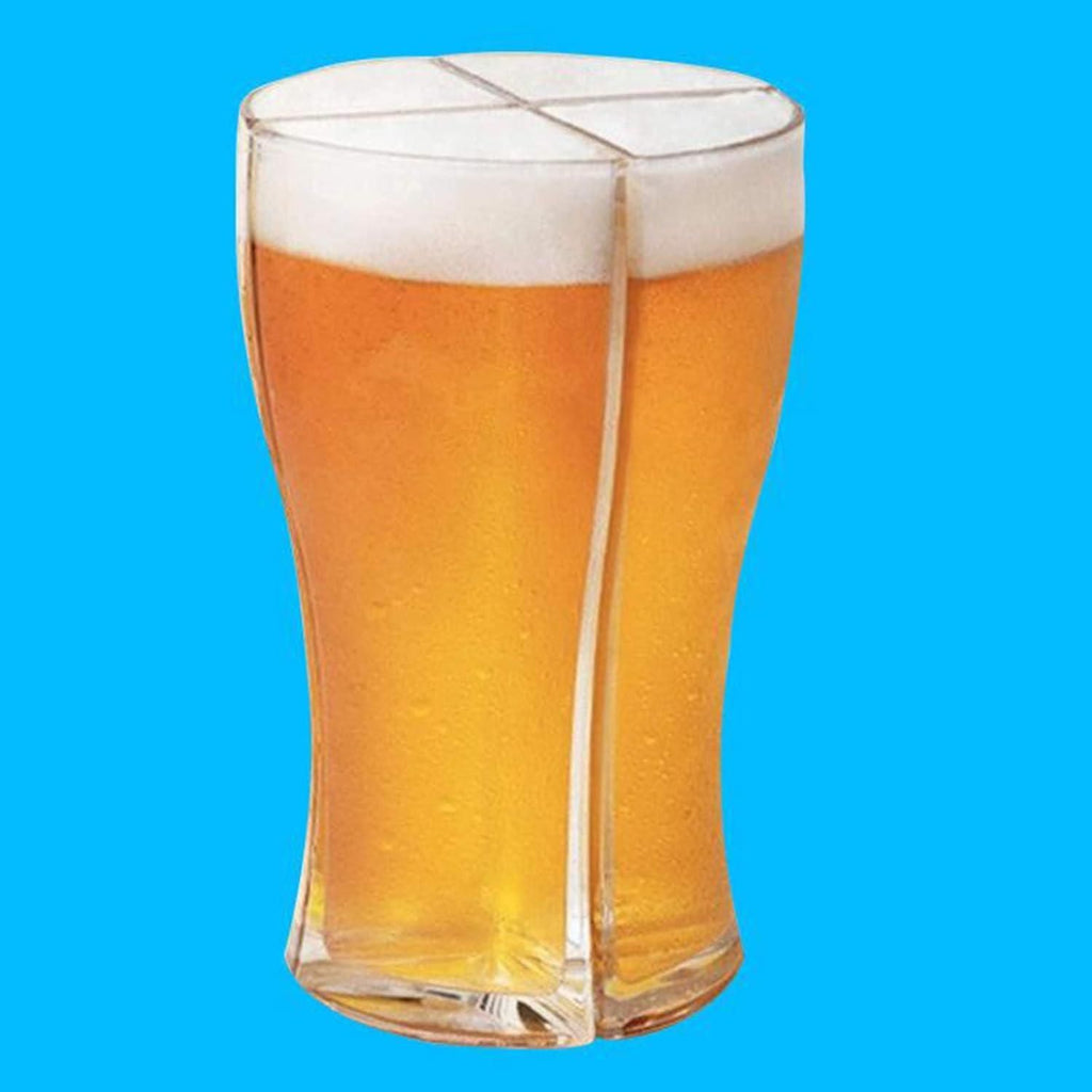 Quad Pour Beer Splitter Mug – 4-in-1 Party Glass (1 Pc)