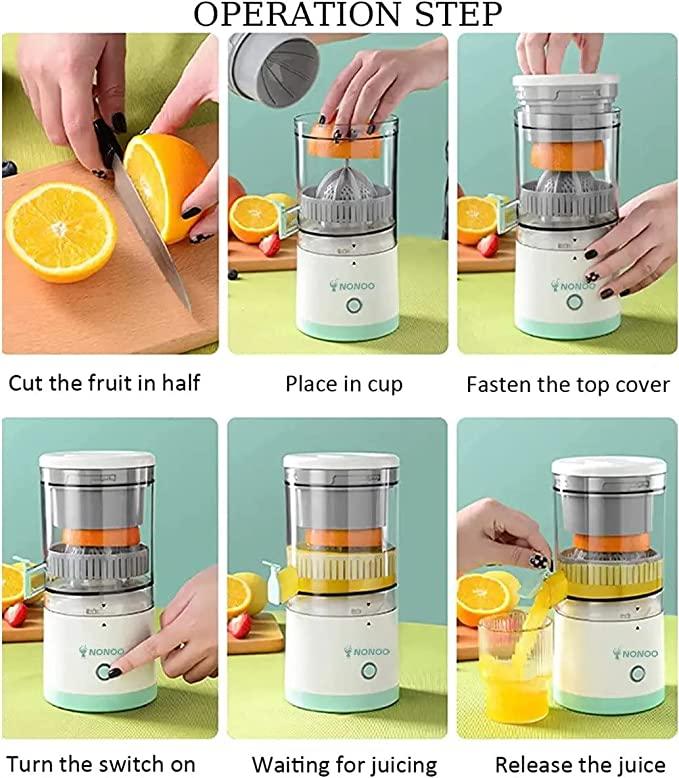 USB Rechargeable Citrus Juicer – Compact, High-Efficiency for Halved Fruits