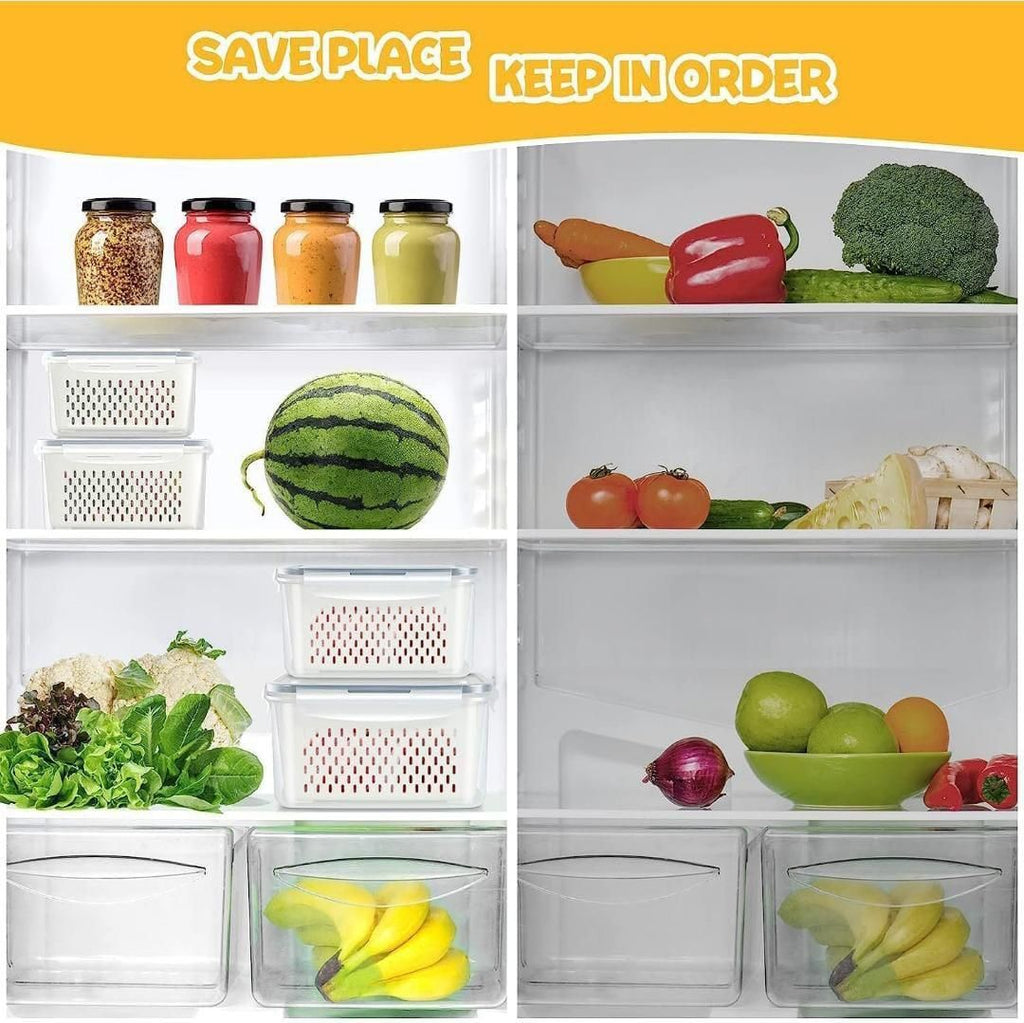 Ventilated Food Storage Containers Set - 2-Pack Fresh Keeper Boxes