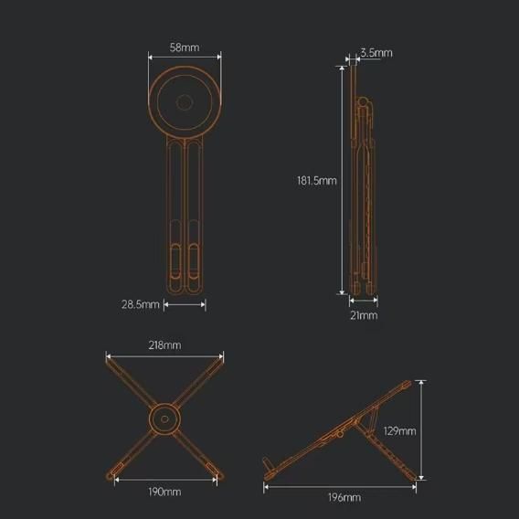 3-in-1 Magnetic Adjustable Stand for Phone Tablet Laptop