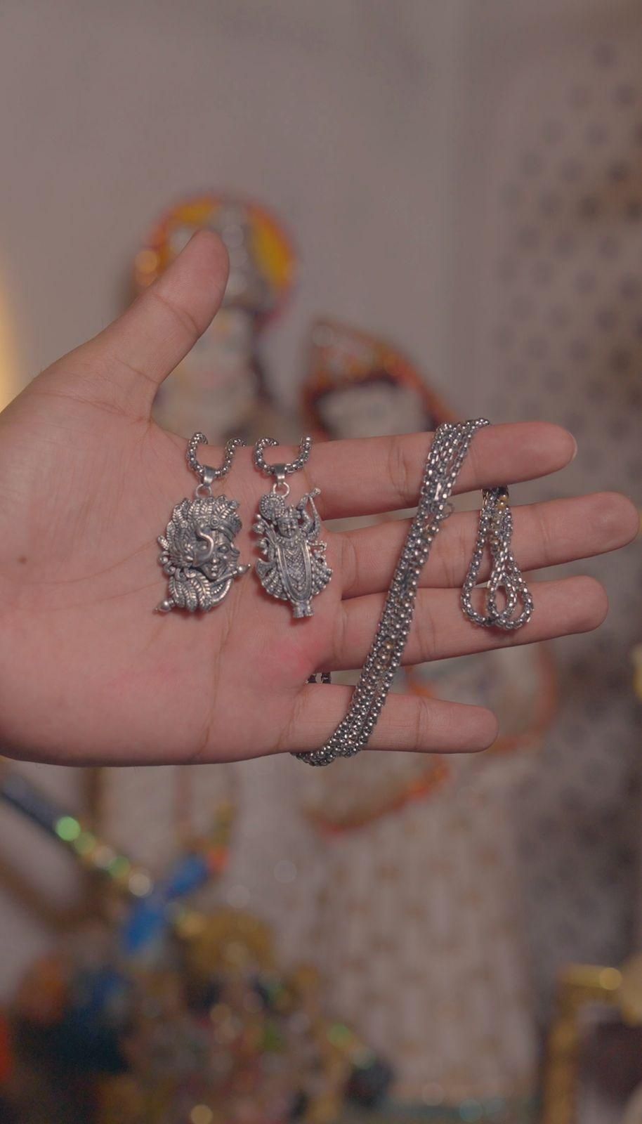 Krishna & Shreenathji Pendant Necklaces – Divine Duo (2 Pc Set)