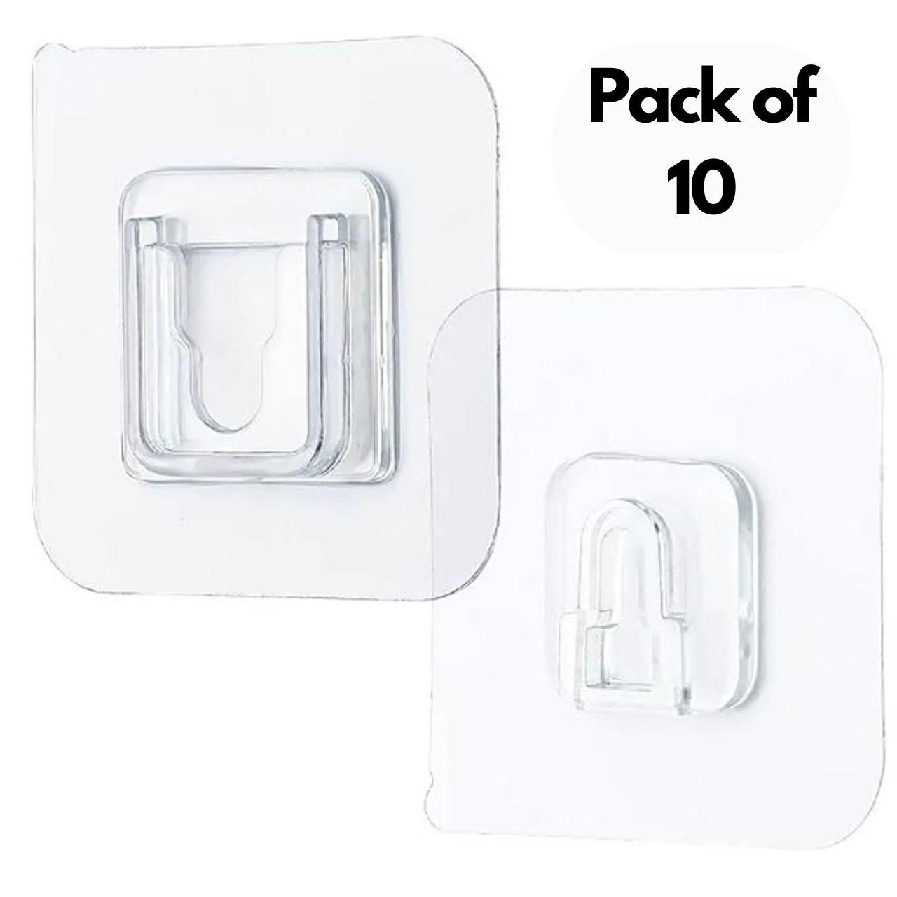Clear Adhesive Wall Hooks Pack