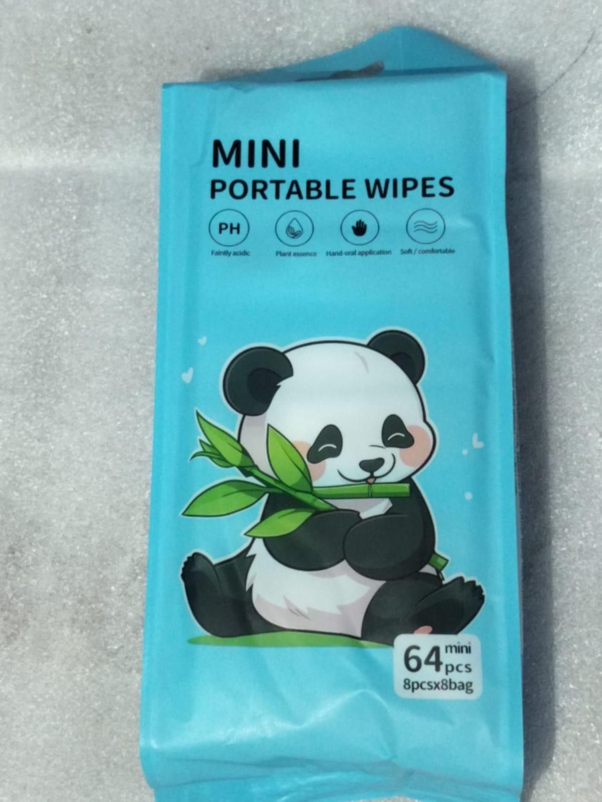 Mini Portable Disposable Baby Wipes – 64 Wipes (8 Pouches) for Face & Household Use
