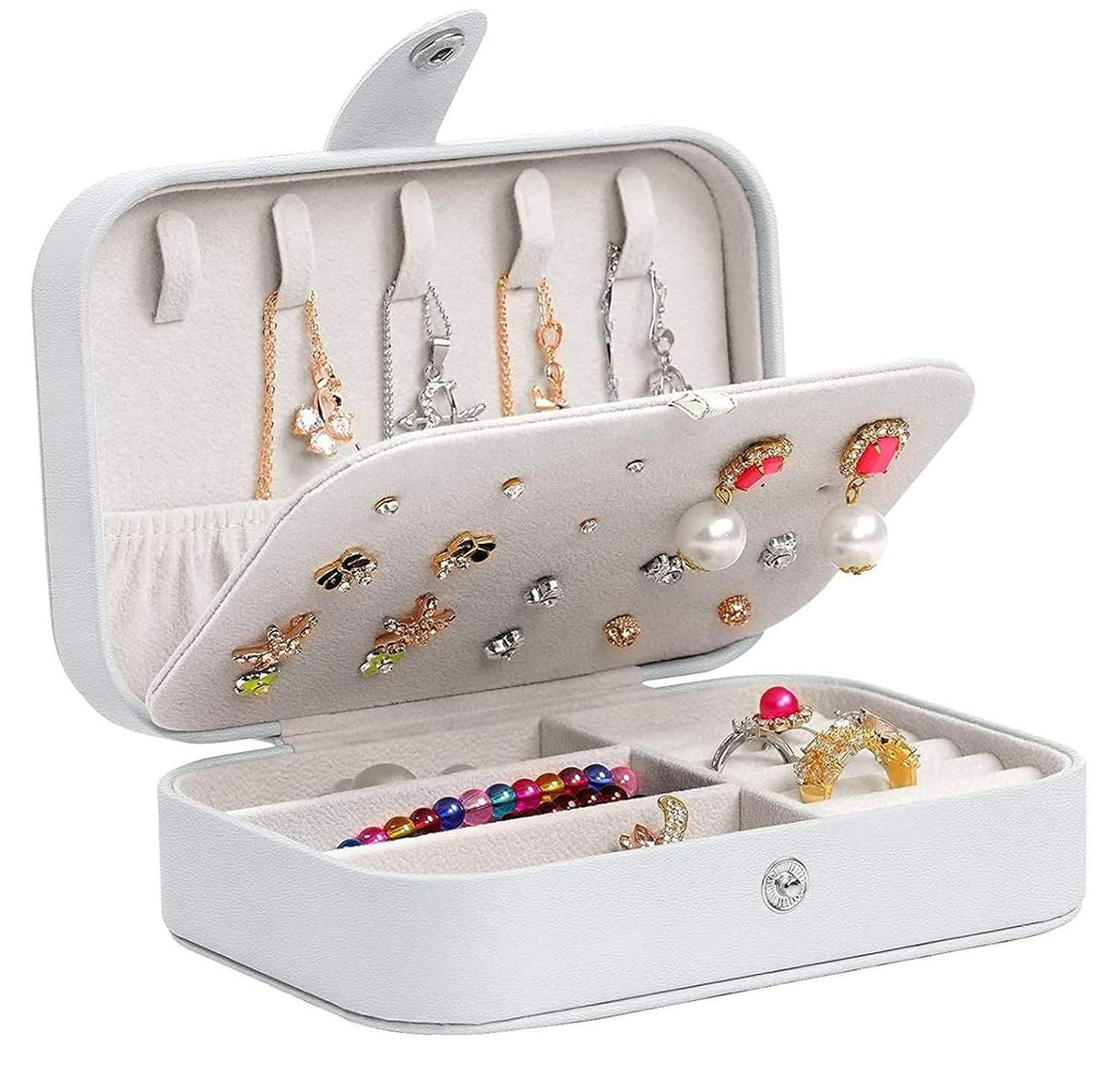 PU Leather Jewellery Box - Multi-Compartment Travel Organizer
