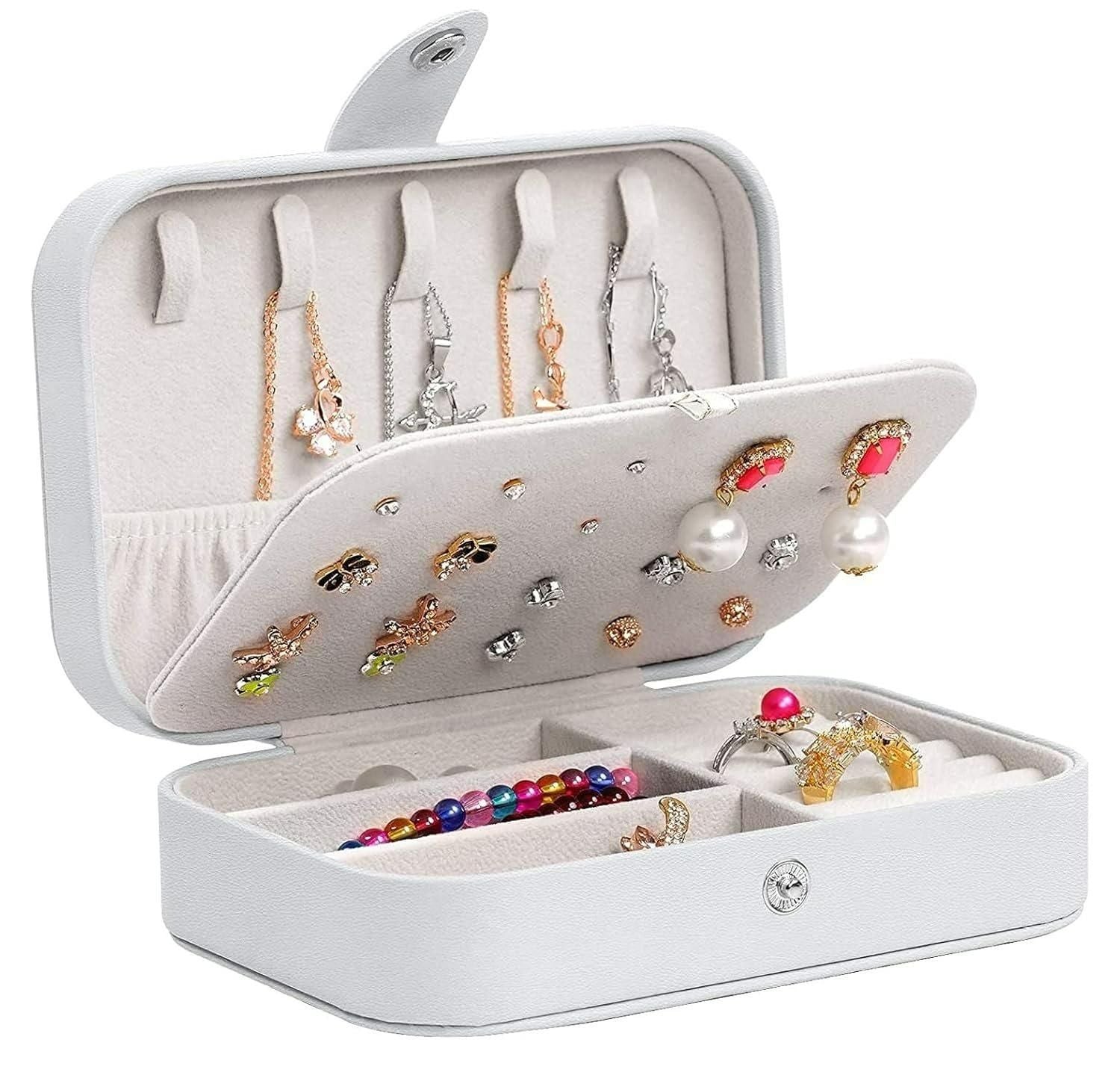 PU Leather Jewellery Box - Multi-Compartment Travel Organizer