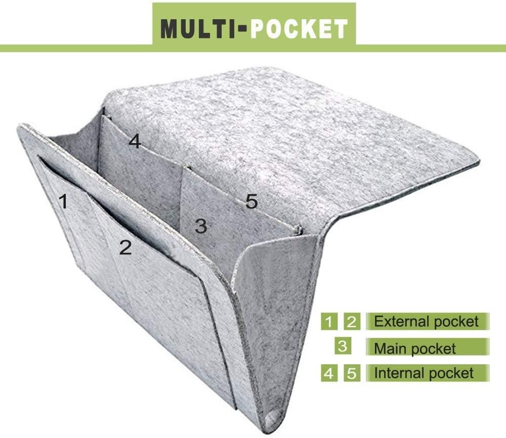 Bedside Hanging Storage Caddy - Multi-Pocket Essentials Organizer