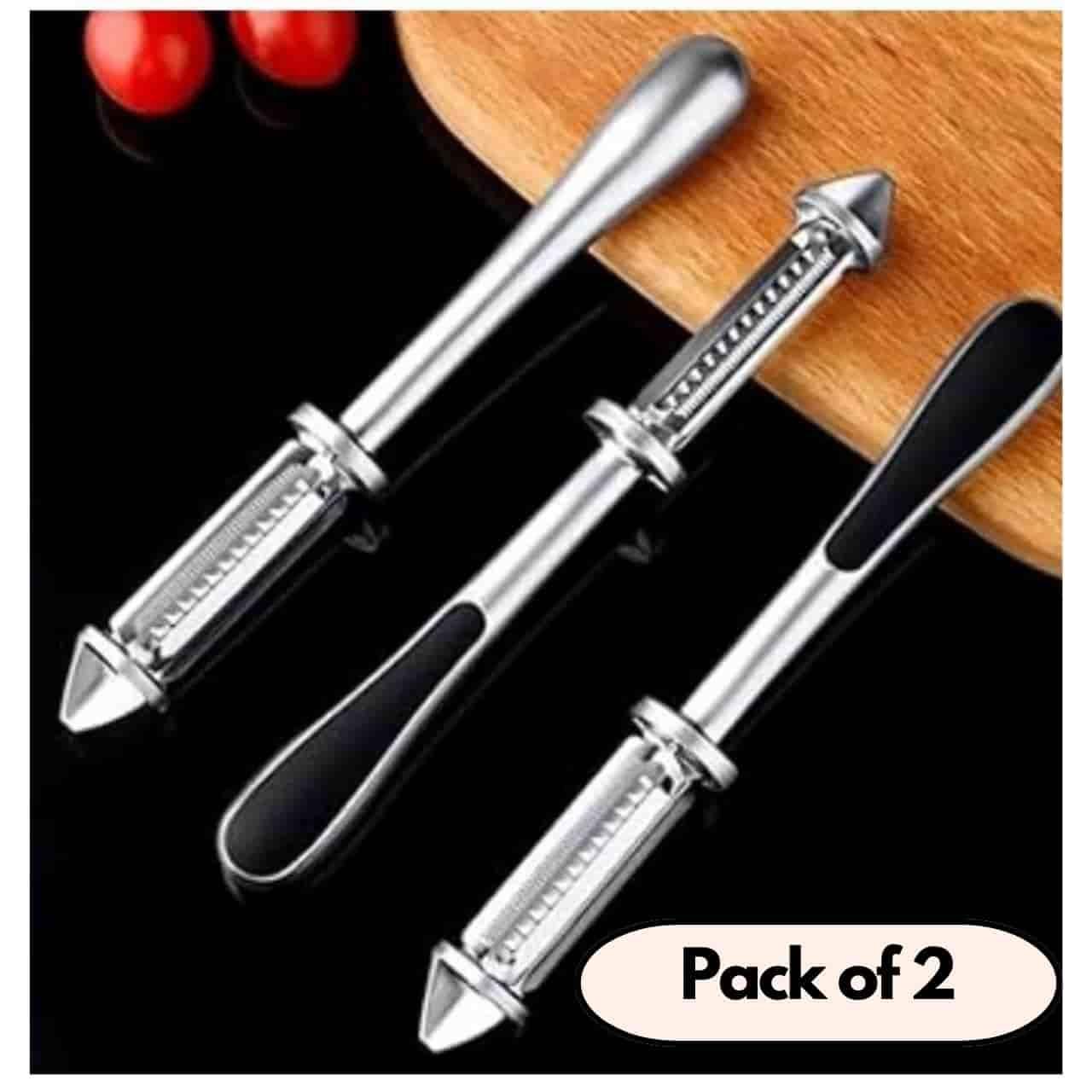 Dual-Grip Steel Peelers – Sharp & Sleek Set (2 Pc)