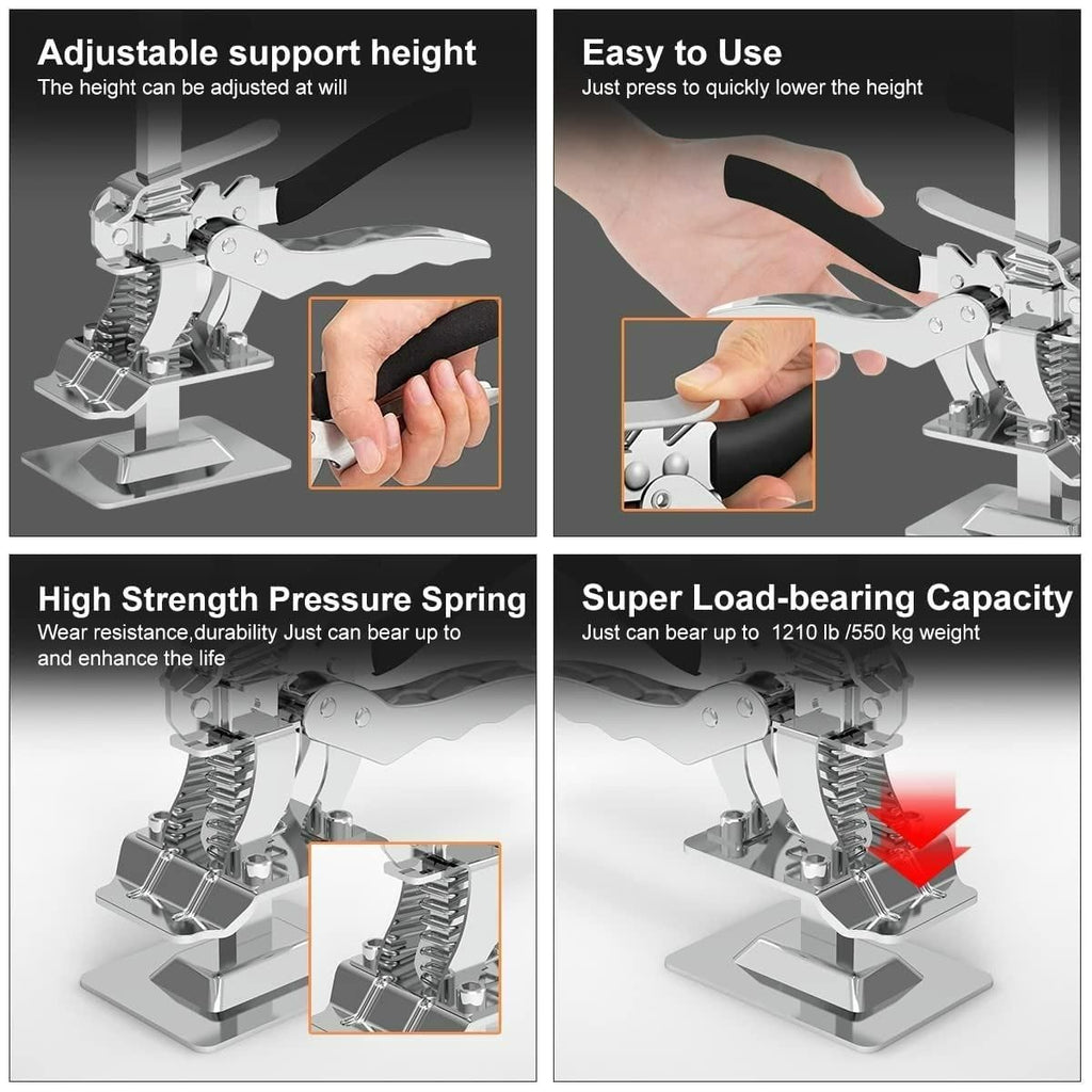 Portable Height Adjustable Lift Jack - Manual Positioning Tool