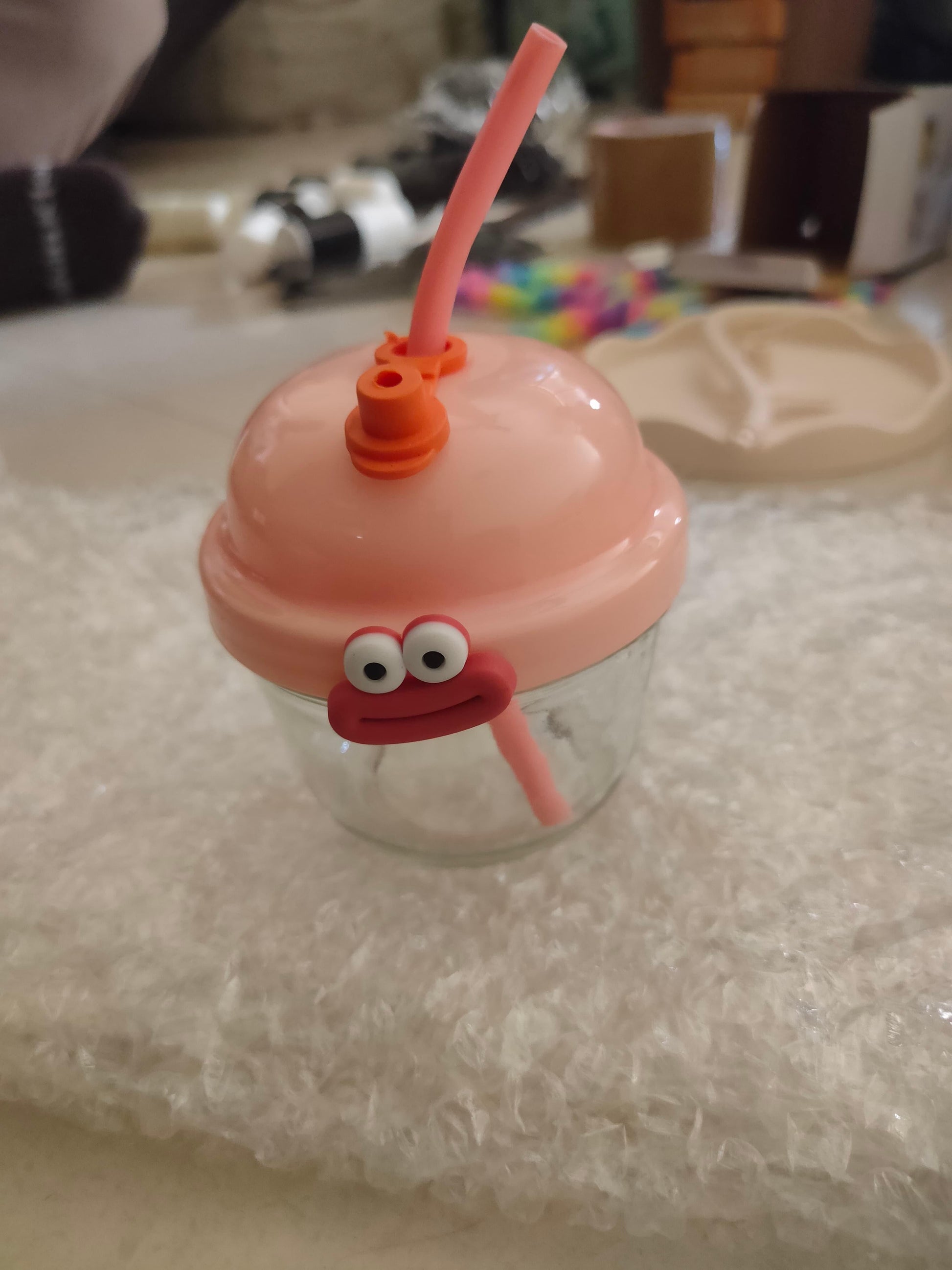 Cartoon Glass Cup - 210 ml Kids Drinking Cup