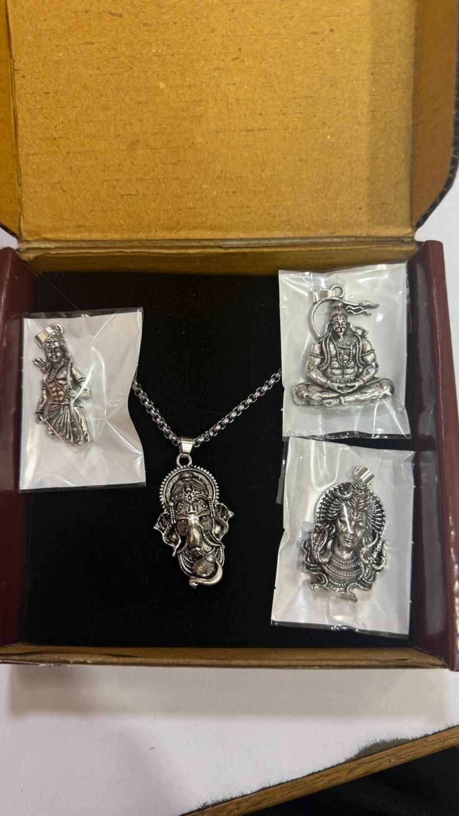 Oxidised Silver Pendant Set – Buy 1 Get 3 Free (Pack of 4)