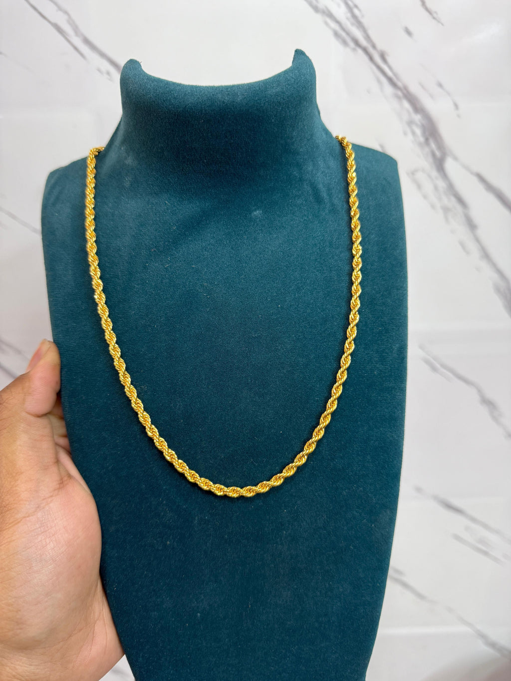 Gold Rope Chain for Men – Sleek Plated Shine (1 Pc)