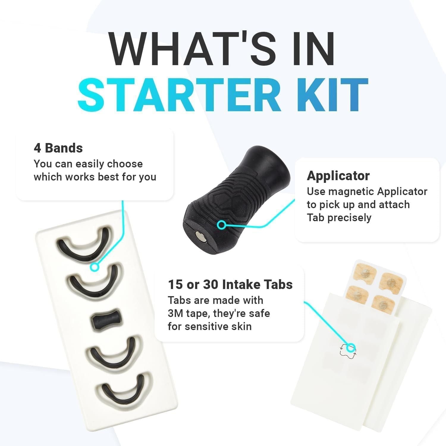 Breathing Nasal Strip Starter Kit – Silicone Dilator + 15 Adhesive Tabs