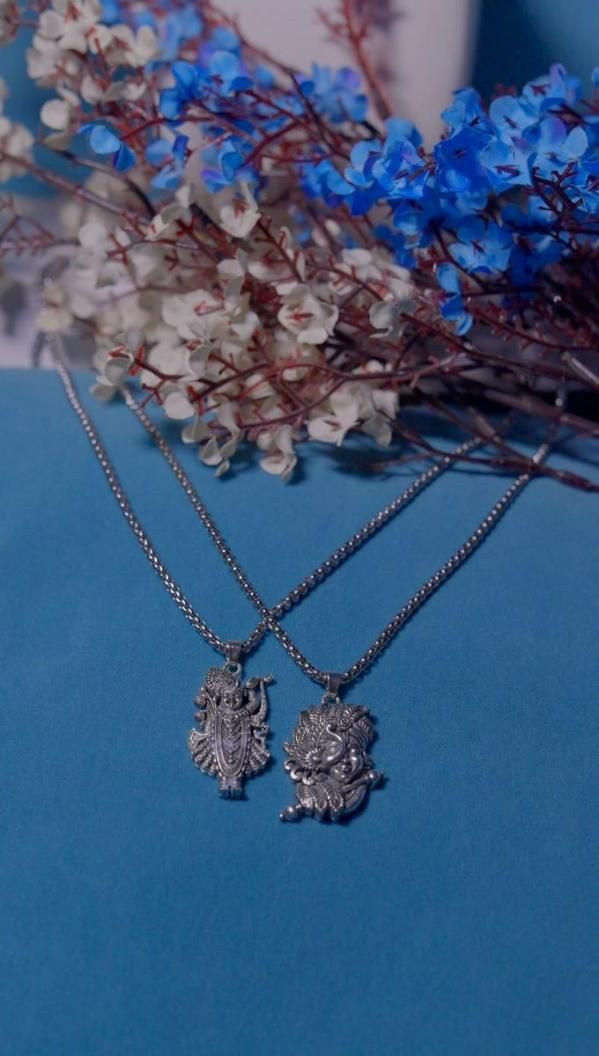 Krishna & Shreenathji Pendant Necklaces – Divine Duo (2 Pc Set)
