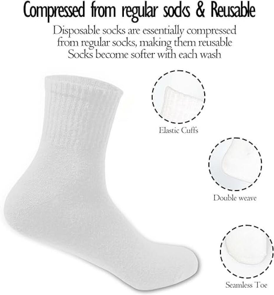 Disposable Socks,Wash-free Socks Travel Portable Socks for Men and Women Assorted Color (Pack of 2)