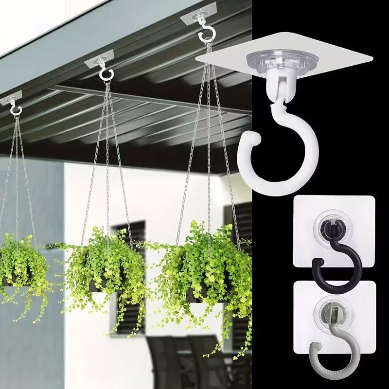 5pcs Rotating Ceiling Hooks - Waterproof & 360° Adjustable