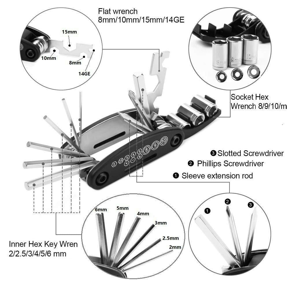 15-in-1 Multipurpose Bike Repair Tool Kit – Compact Folding Wrench & Hex Key Set for Cycling, Home & Outdoor Use