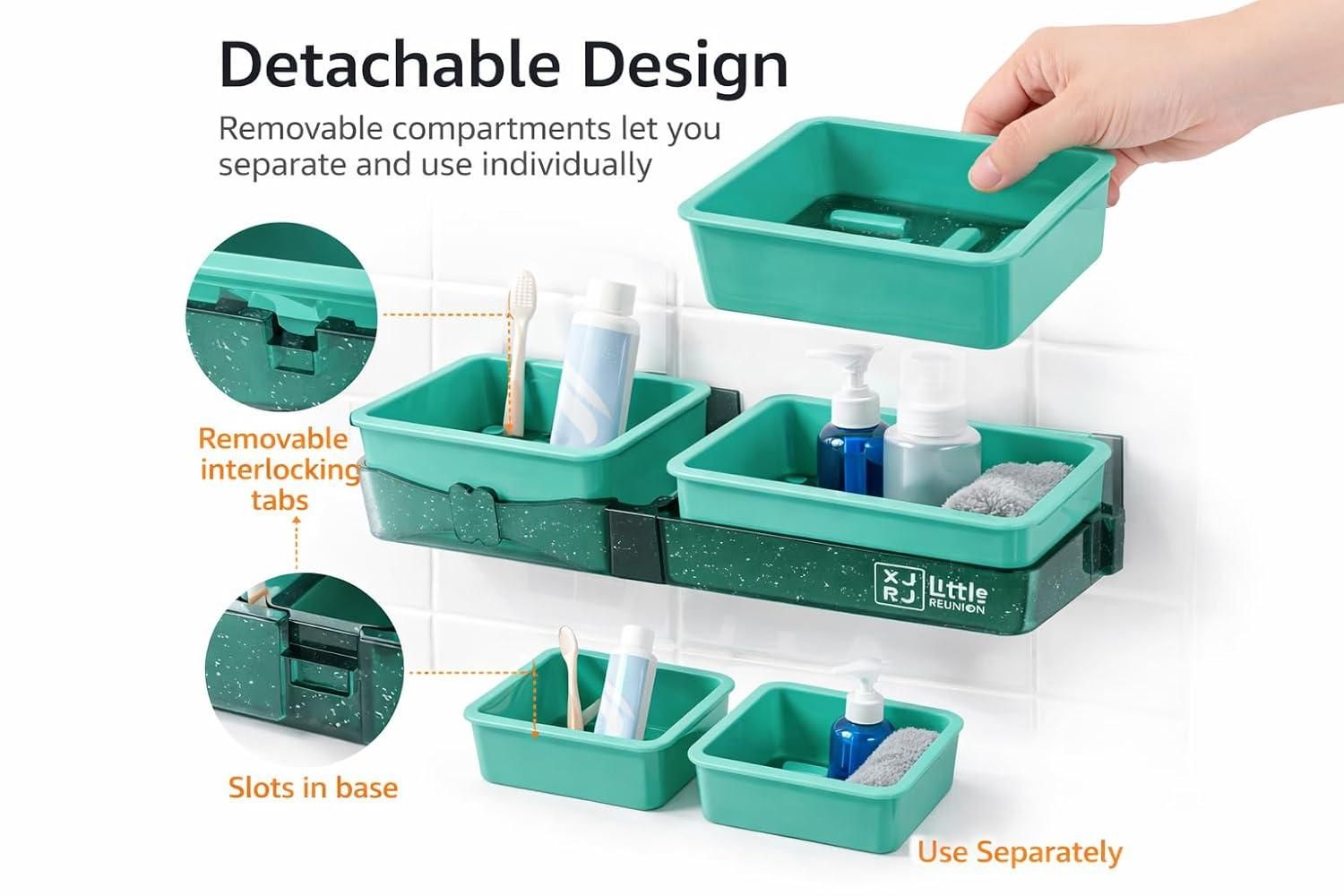 Wall-Mounted Dual Compartment Bathroom Shel